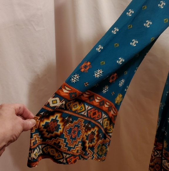 EXHILERATION BOHO, TUNIC TOP. BLUE DRESS OR TOP, - Picture 4 of 9